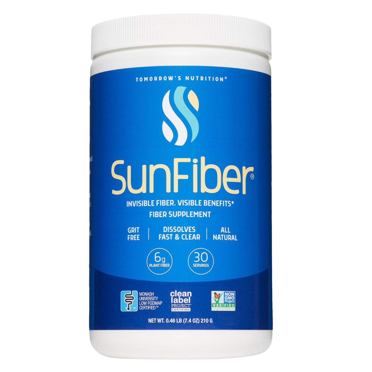 Tomorrow's Nutrition Sunfiber 300g Poudre Prébiotique Non Aromatisée - Vue avant