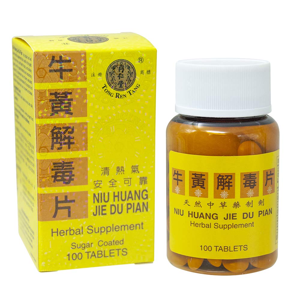 Tong Ren Tang Niu Huang Jie Du Pian 100 tablettes vue de face