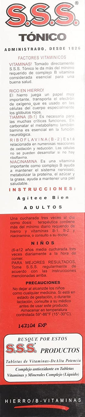 Tonic Liquide S.S.S. CO. versé dans un verre