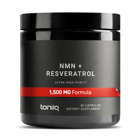 Toniiq Complément Alimentaire 1500mg NMN + Resvératrol, vue de face