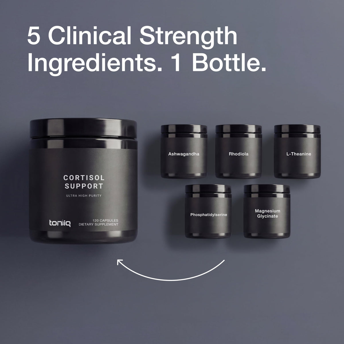 Toniiq Complément Cortisol 5-en-1, prise avec un verre d'eau