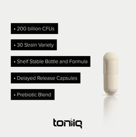 Toniiq complément probiotique 200 milliards CFU étiquette