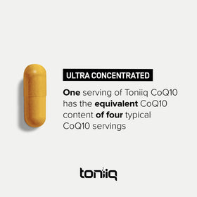 Toniiq CoQ10 400mg Liposomal en gros plan des capsules