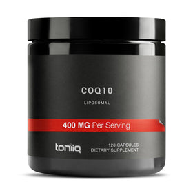 Toniiq CoQ10 400mg Liposomal vue de face avec emballage