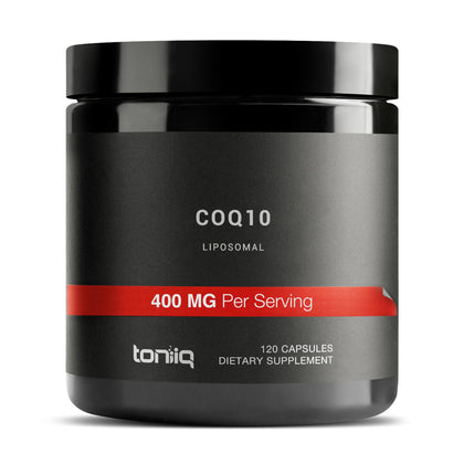 Toniiq CoQ10 400mg Liposomal vue de face avec emballage