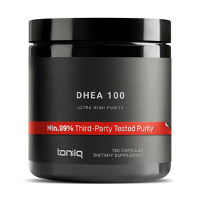 Toniiq DHEA 100mg complément alimentaire en capsules, vue de face