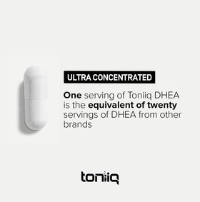 Toniiq DHEA 100mg, vue arrière de l'emballage