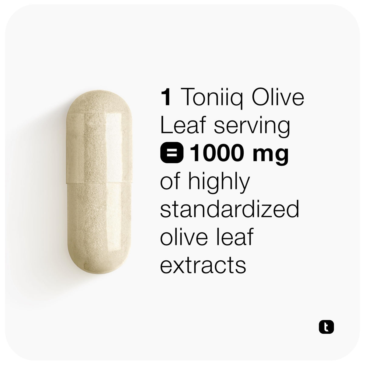 Toniiq extrait de feuille d'olive 1000mg avec une cuillère doseuse