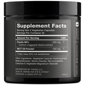 Toniiq Fisetin 500mg capsules sur fond blanc