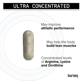 Toniiq L-Arginine comprimés sur une table