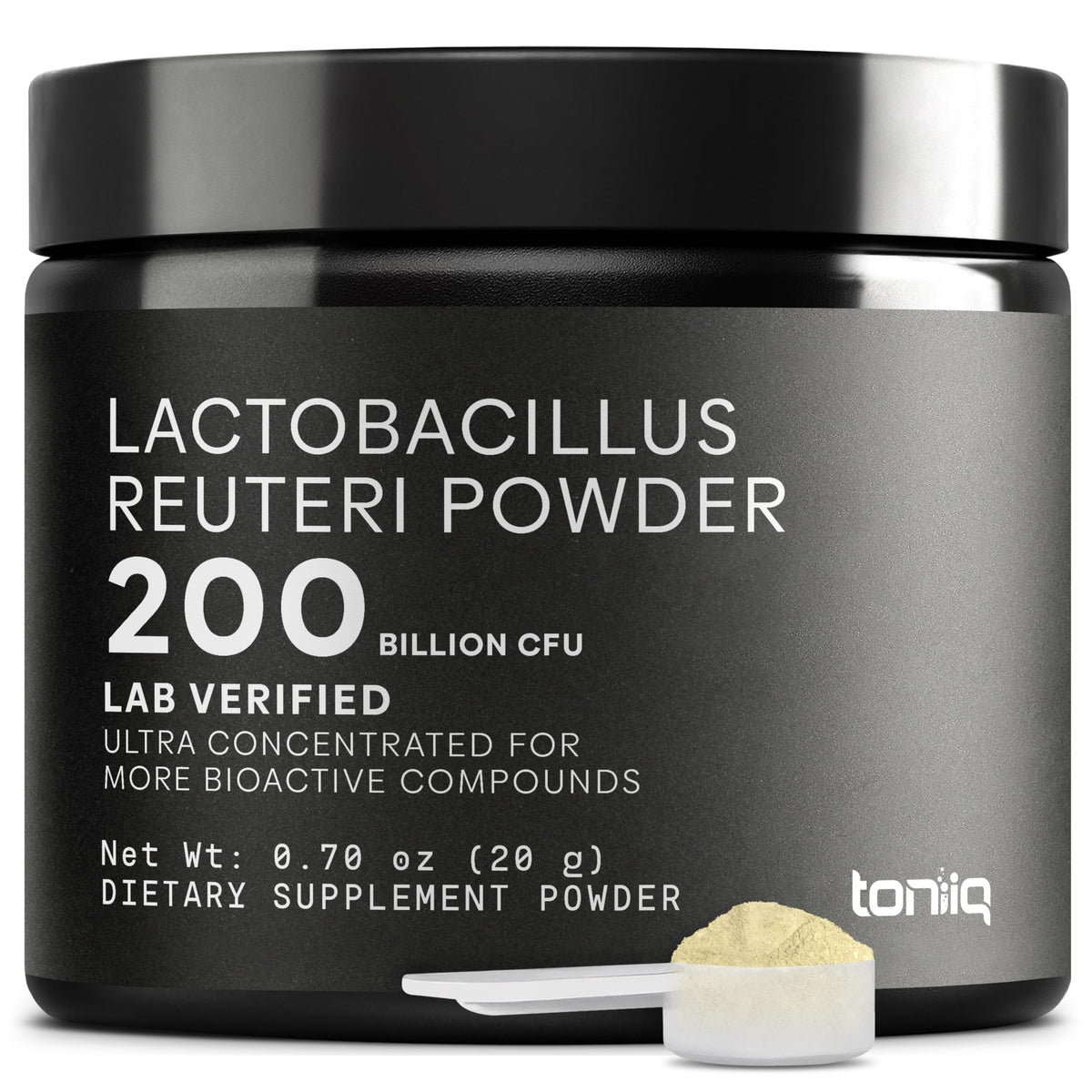 Toniiq L. Reuteri Poudre Probiotique 50g vue avant avec étiquette