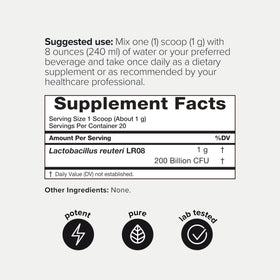 Toniiq L. Reuteri Poudre Probiotique avec ingrédients