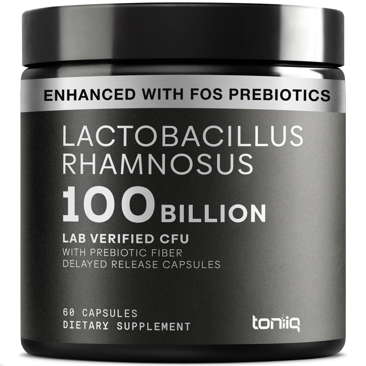 Toniiq Lactobacillus Rhamnosus 100B CFU capsule végétale vue de face