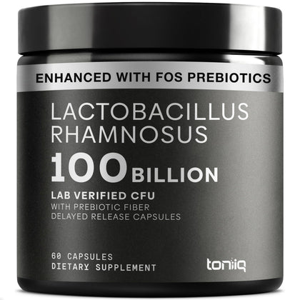 Toniiq Lactobacillus Rhamnosus 100B CFU capsule végétale vue de face