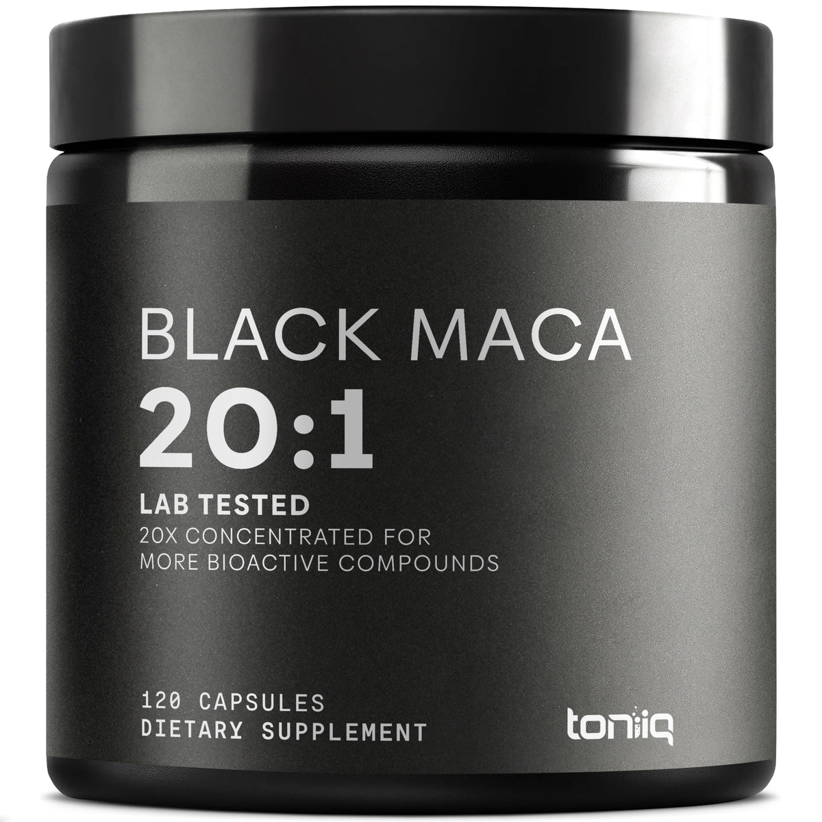 Toniiq Maca Noire 2000mg capsules vue de face