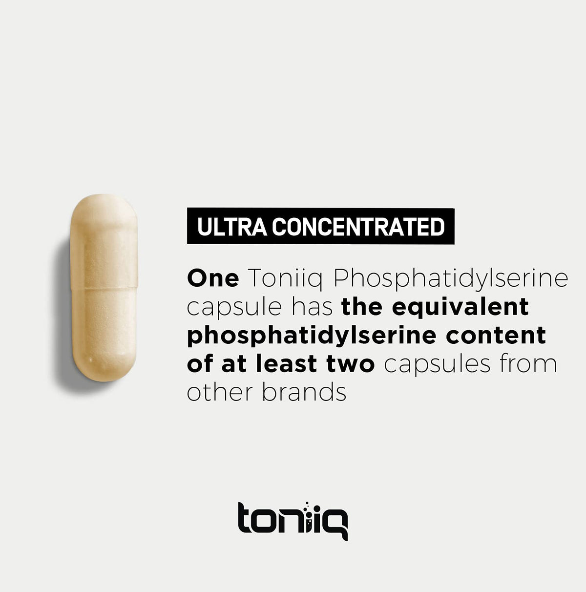 Toniiq Phosphatidylserine 400mg avec un verre d'eau