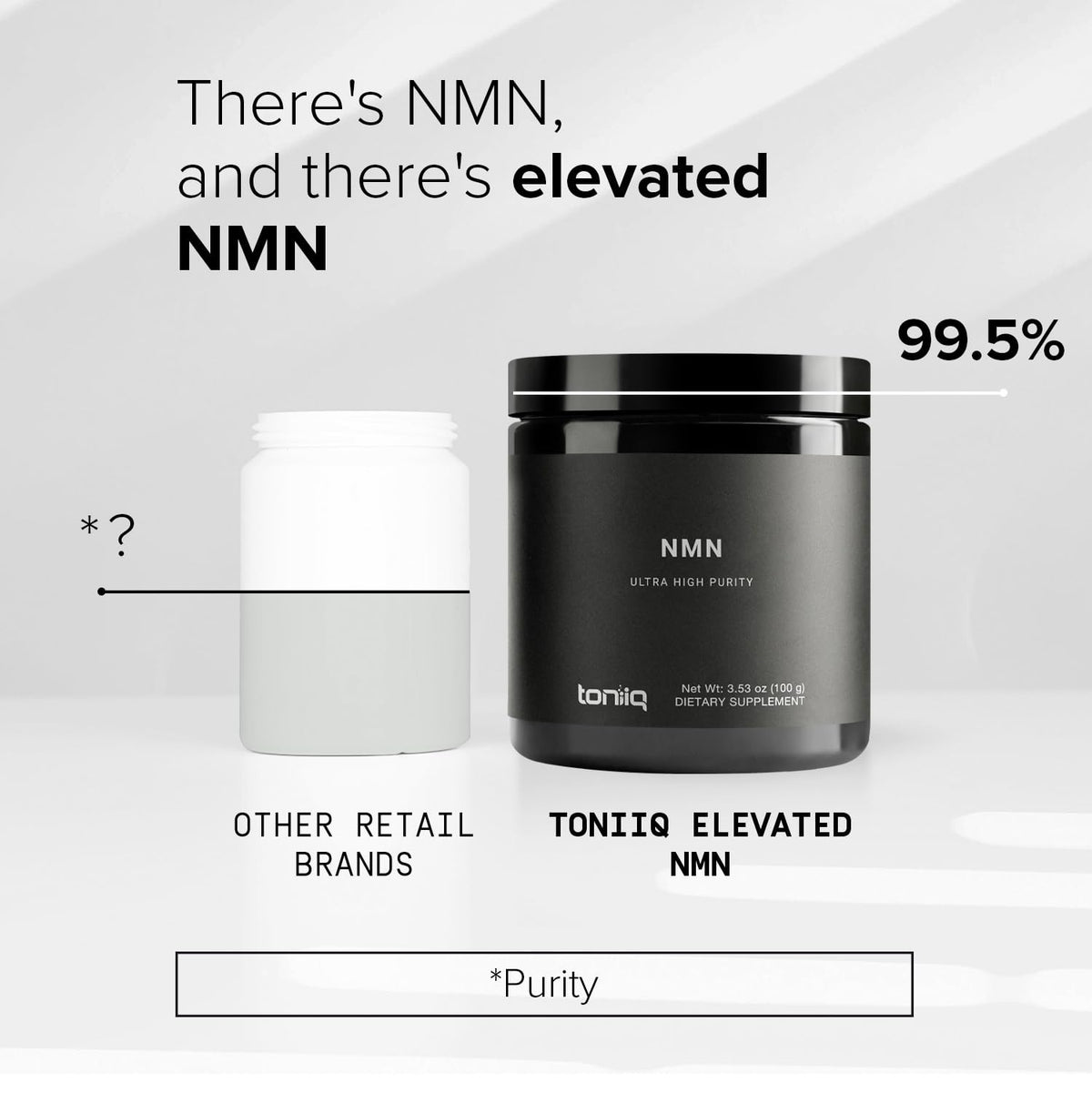 Toniiq Poudre NMN 100 g avec dos de l'emballage