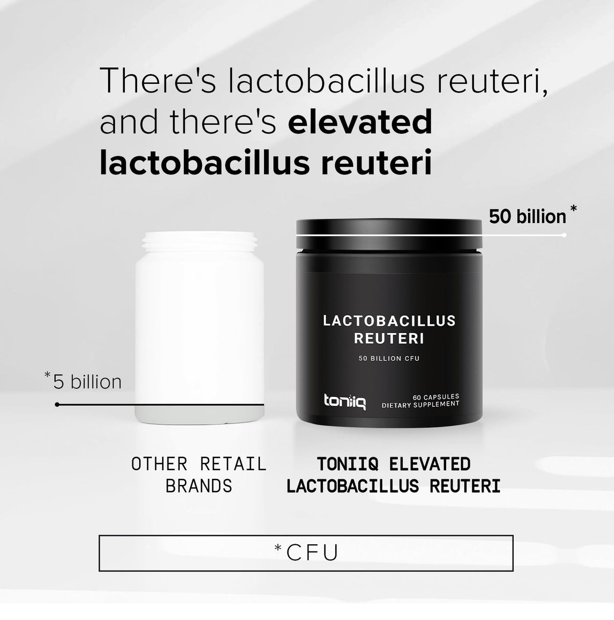 Toniiq Probiotique Lactobacillus Reuteri avec étiquette de qualité