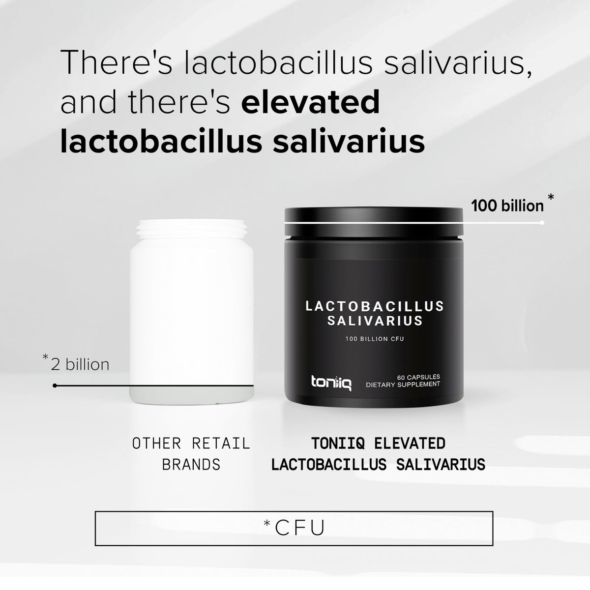 Toniiq Probiotique Lactobacillus Salivarius 100 milliards CFU - vue de dos