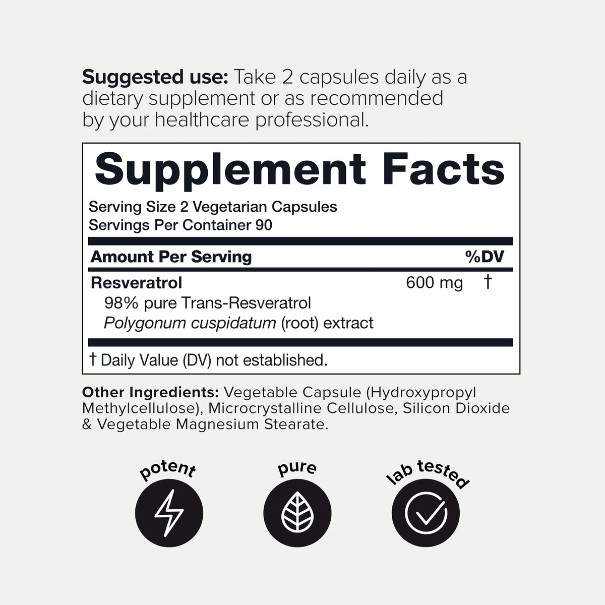 Toniiq résveratrol capsules avec autre complément alimentaire