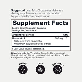 Toniiq résveratrol capsules avec autre complément alimentaire