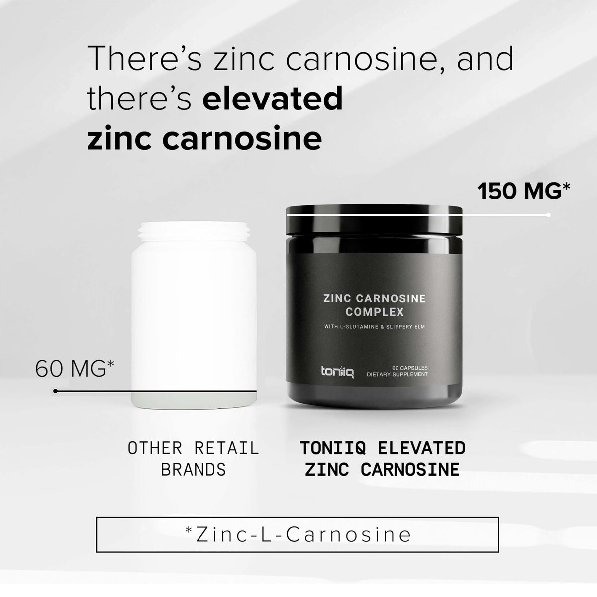 Toniiq Zinc Carnosine 1000mg gélules ouvertes avec contenu