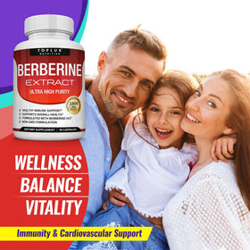 Toplux Complément Alimentaire Berbérine 1800mg sur fond naturel