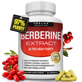 Toplux Complément Alimentaire Berbérine 1800mg vue avant avec capsule