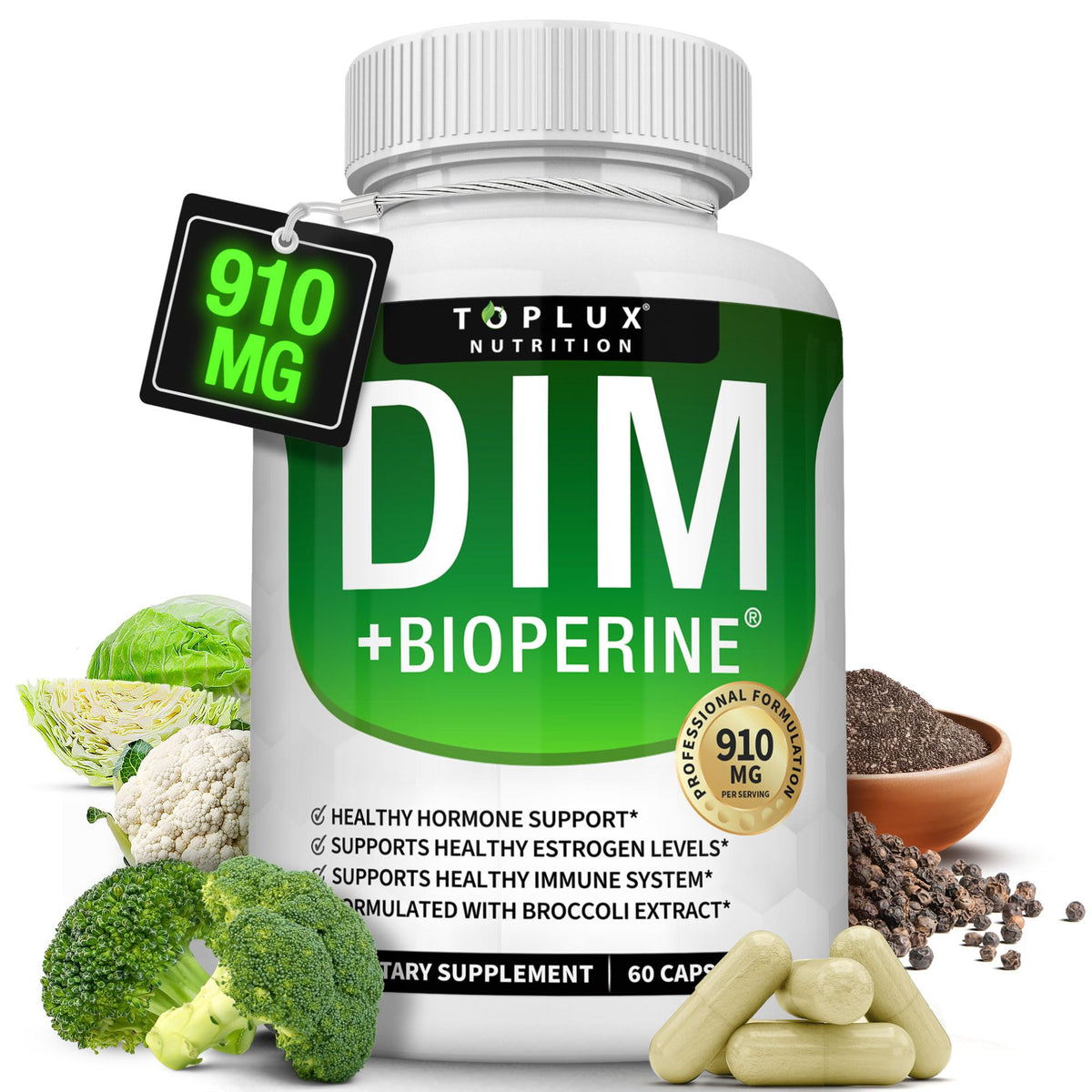 Toplux Complément Alimentaire DIM 910mg 60 Capsules - vue avant