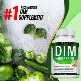 Toplux Complément Alimentaire DIM 910mg - capsules à l'intérieur du flacon
