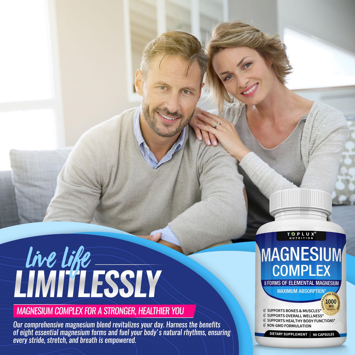 Toplux Magnesium Complex 1000mg with measuring spoon