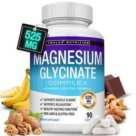 Toplux Magnésium Glycinate 525mg 90 capsules vue de face