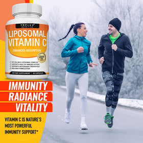 Toplux Vitamine C Liposomale 2100mg capsules en main
