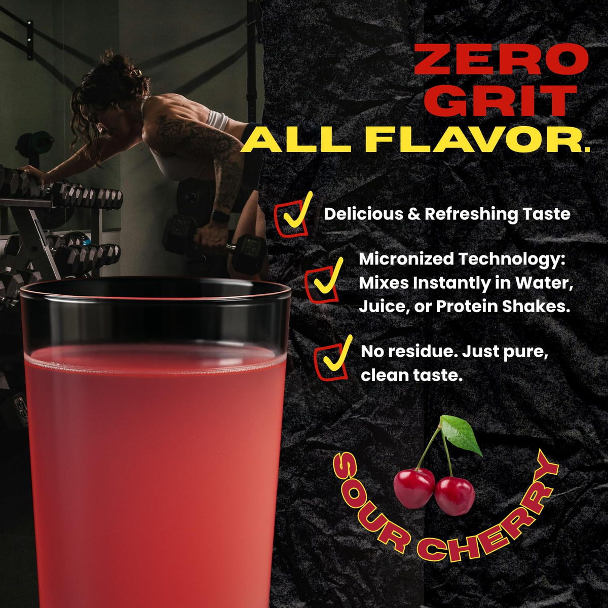 TORO BOOM créatine micronisée 5g saveur cerise avec cuillère