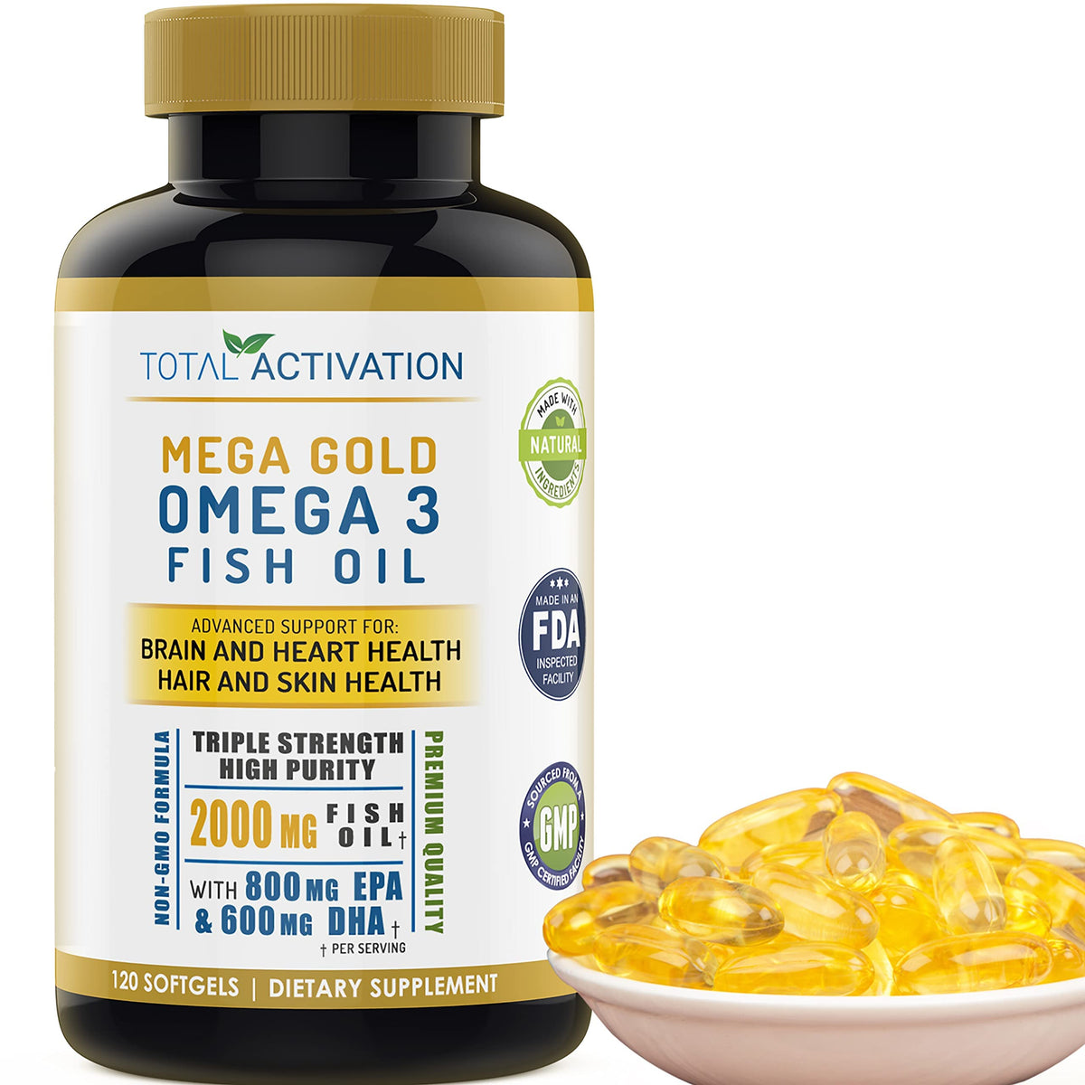 Total Activation Omega 3 complément alimentaire 2000mg gélules softgel