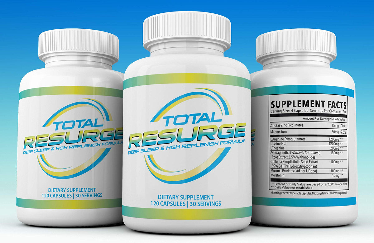 Total Resurge Complément Alimentaire Sommeil 120 Capsules avec capsules à côté