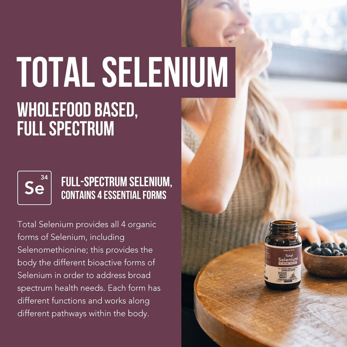 Total Selenium Triquetra Health 200 mcg gélules végétales arrière