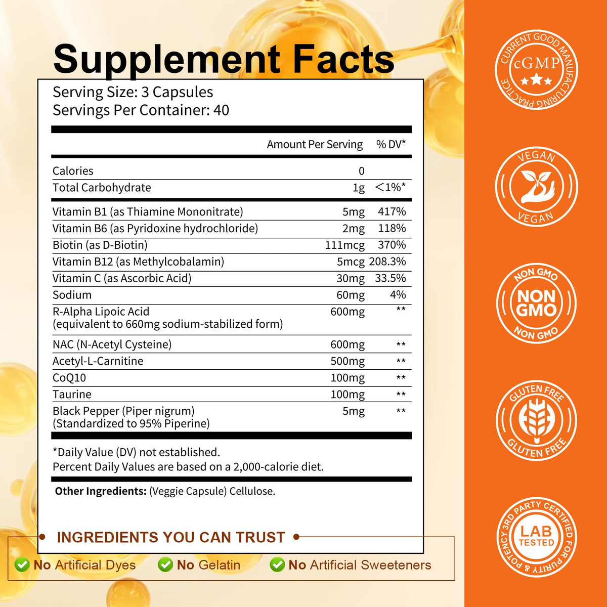 Totaria Acide Alpha-Lipoïque 600mg 120 capsules avec mesure