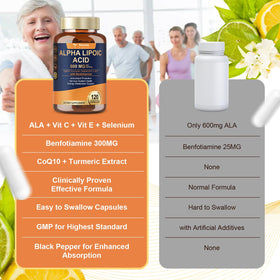Totaria Acide Alpha-Lipoïque 600mg - étiquette des ingrédients