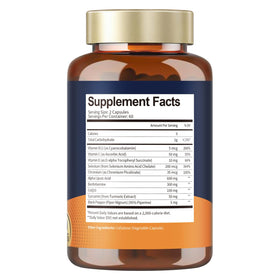 Totaria Acide Alpha-Lipoïque 600mg - présentation des capsules avec un verre d'eau