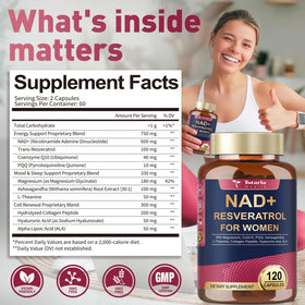 Totaria Complément Alimentaire NAD+ pour Femmes - présentation des capsules
