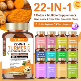 Totaria Curcuma 22-en-1 120 capsules dans leur emballage