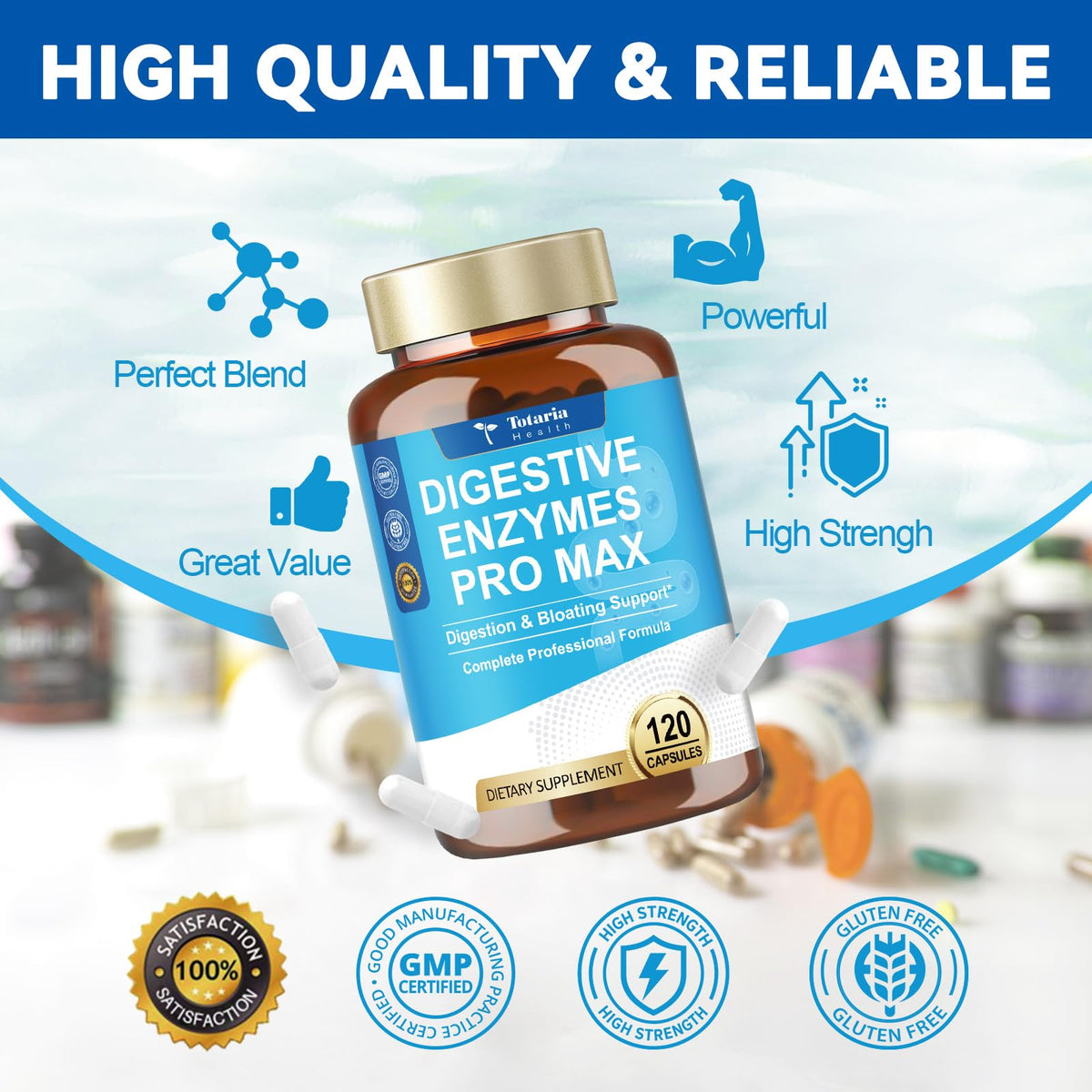 Totaria Enzymes daily 25-en-1, ingrédients listés sur l'emballage