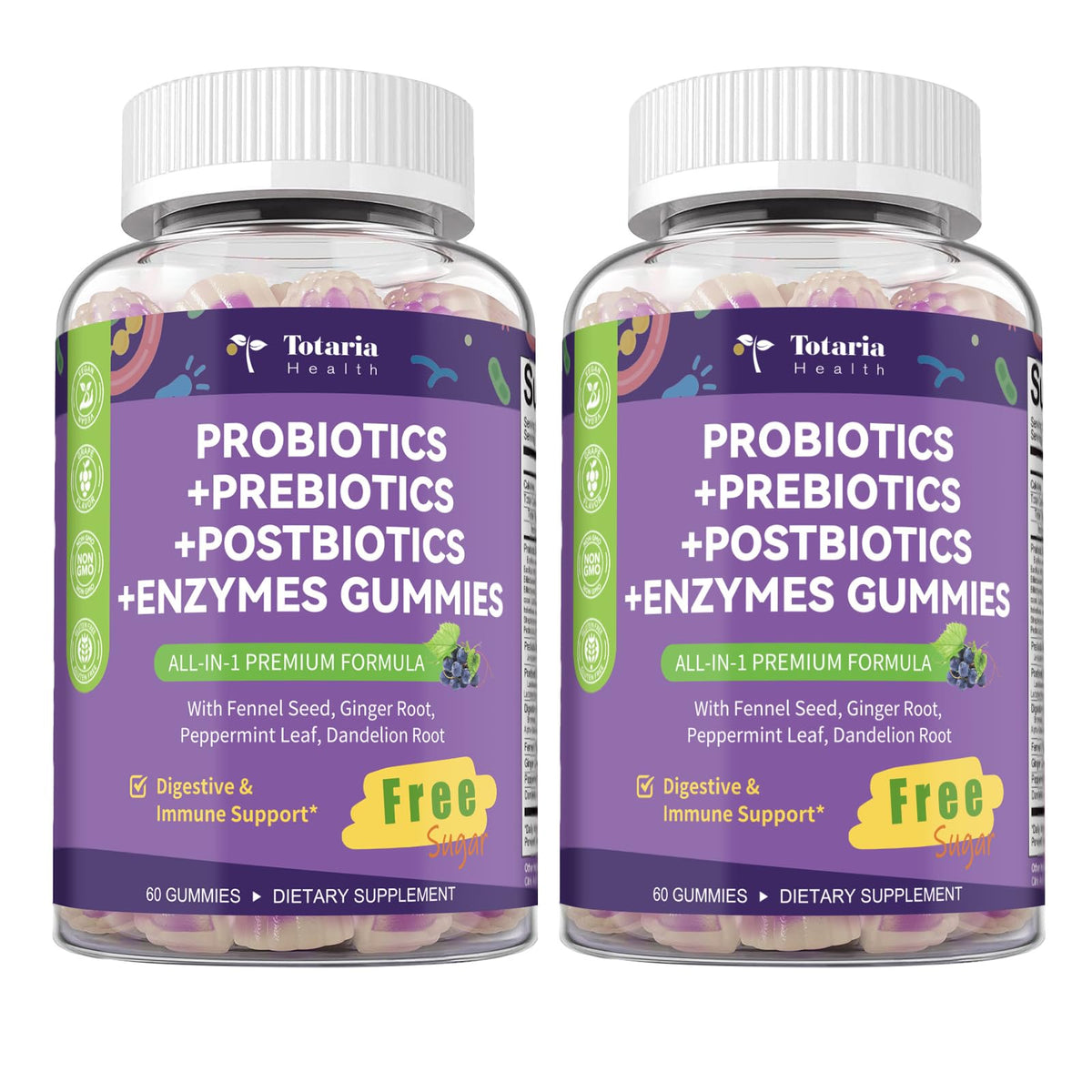 Totaria Gummies Probiotiques 5-en-1 522g vue de face