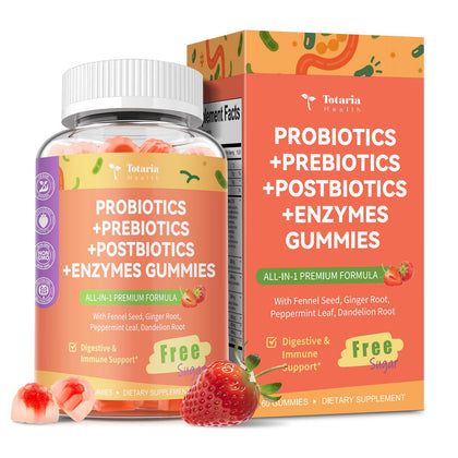 Totaria Gummy Probiotiques 5-en-1 60 gummies dans leur emballage