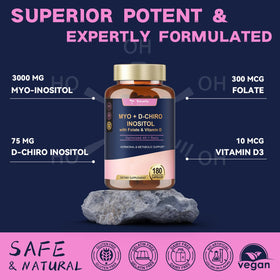 Totaria Inositol 40:1 capsules en gros plan sur un fond blanc