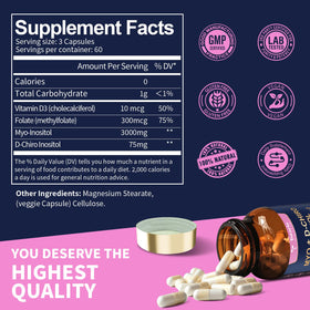 Totaria Inositol 40:1 capsules sur une table en bois