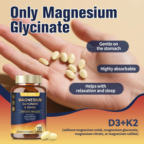 Totaria Magnésium Glycinate 500mg + D3 5000 IU + K2 côté du pack