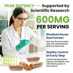 Totaria Rhodiola Rosea 600mg avec étiquette