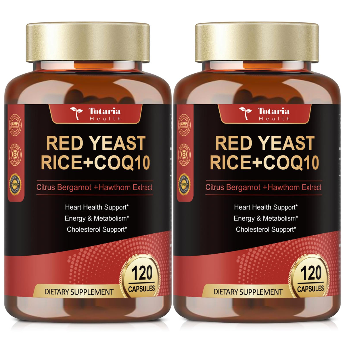 Totaria Riz Rouge 2000 mg avec CoQ10, vue avant du produit